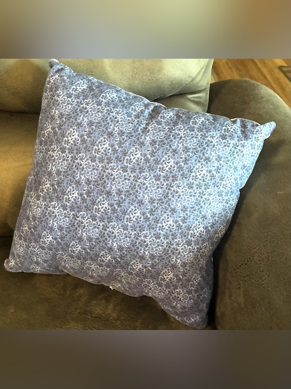Navy and Light Blue Whale Print Throw Pillow - Picture 2 of 4